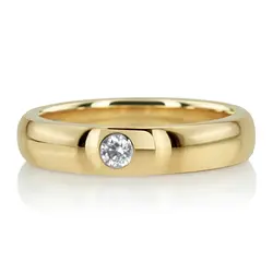 High Polished Solitaire Diamond Wedding Band  thumbnail 8
