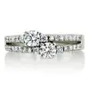 "You & Me" Split Shank Two Stone Prong Set Diamond Ring (0.92 ct.tw) thumbnail 4