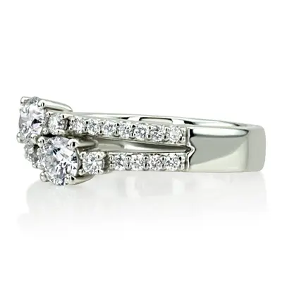 "You & Me" Split Shank Two Stone Prong Set Diamond Ring (0.92 ct.tw) - view 5 of 5
