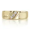 0.15 ct. Round Cut Three Stone Diamond Men Band thumbnail 4