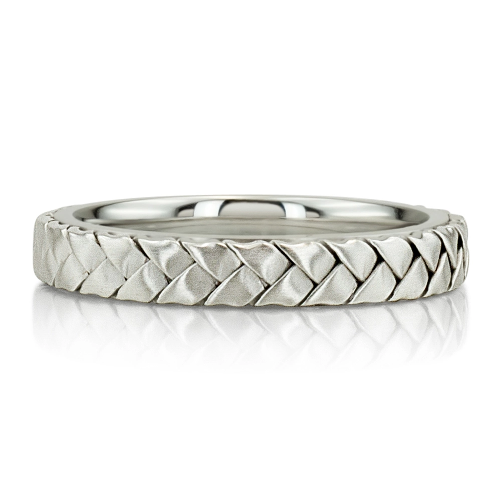 Bestseller Tri-Tone Hand Woven Gold Wedding Ring - view 5