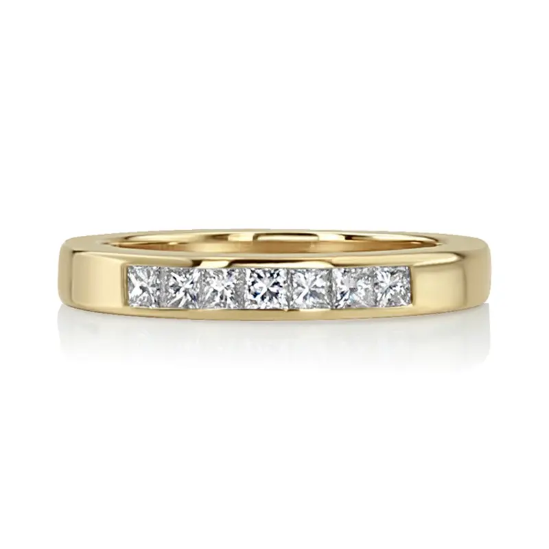 14K white gold Newly Designed 7 Stone Princess Cut Diamond Anniversary Band (1/2 ct. tw.) - main view