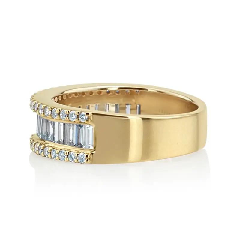 14K white gold Baguette and Brilliant Round Diamond Anniversary Band (1 3/4 ct. tw.) - alternate view 2