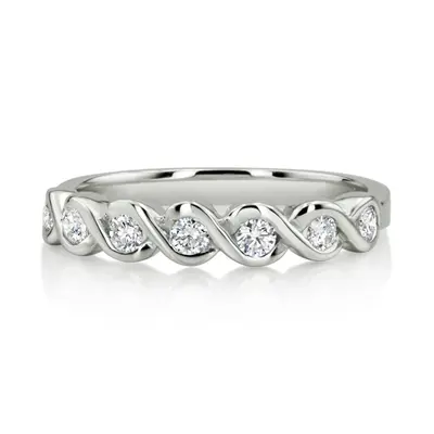 0.31 ct. Round Cut Bezel Set Diamond Wedding Band - view 1 of 7