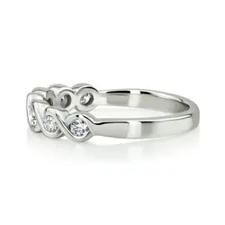 0.31 ct. Round Cut Bezel Set Diamond Wedding Band thumbnail 2