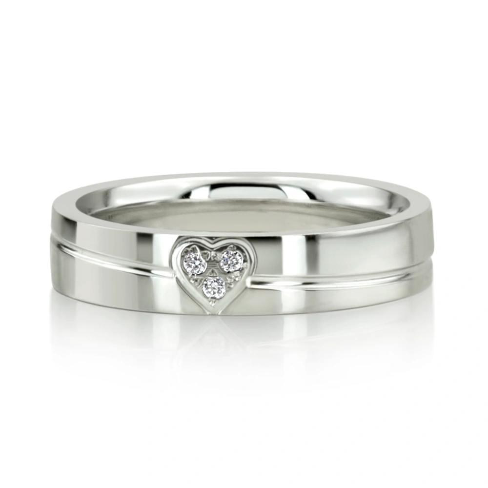 Color Duo Contemporary Diamond Wedding Ring - view 4