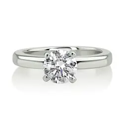 Round Diamond Classic Platinum Solitaire Engagement Ring (1.00 ct. GH/SI) thumbnail 1