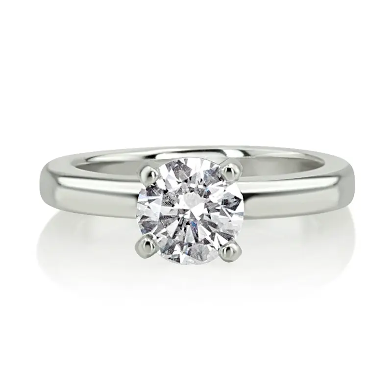 Round Diamond Classic Platinum Solitaire Engagement Ring (1.00 ct. GH/SI) - main view