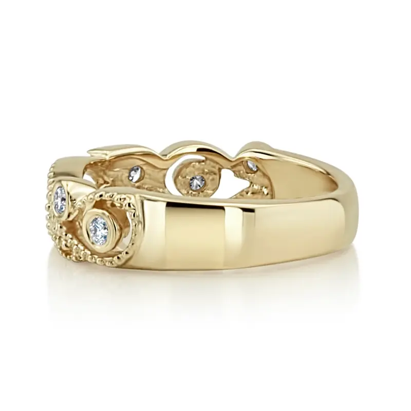 14K white gold Vintage Style Diamond Anniversary Ring (1/8 ct. tw.) - alternate view 4