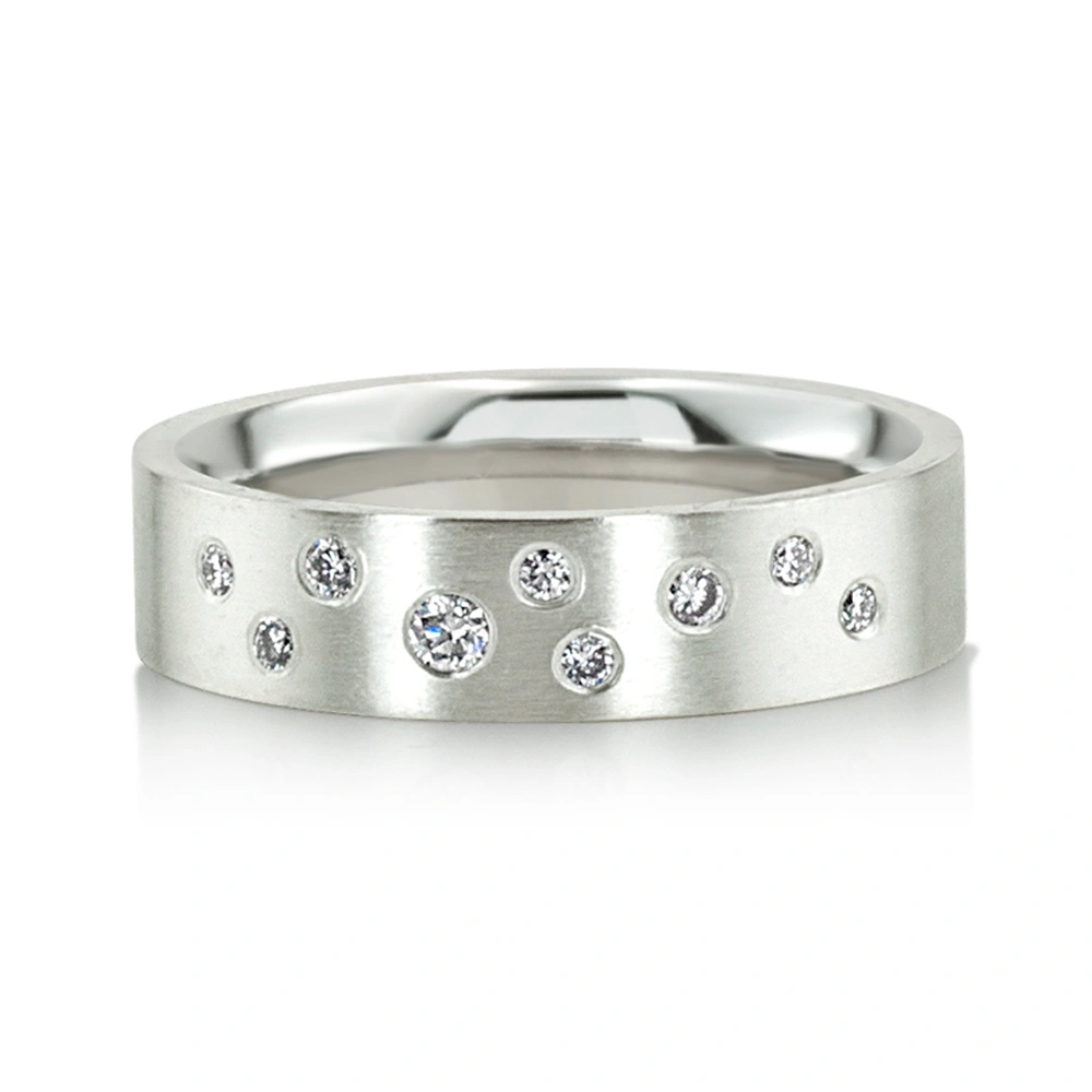 Milky Way Brilliant Cut Diamond Wedding Band  - view 1
