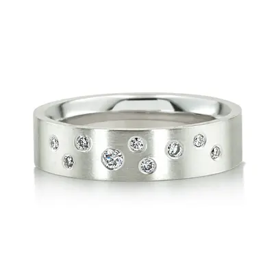 Milky Way Brilliant Cut Diamond Wedding Band  - view 1 of 5