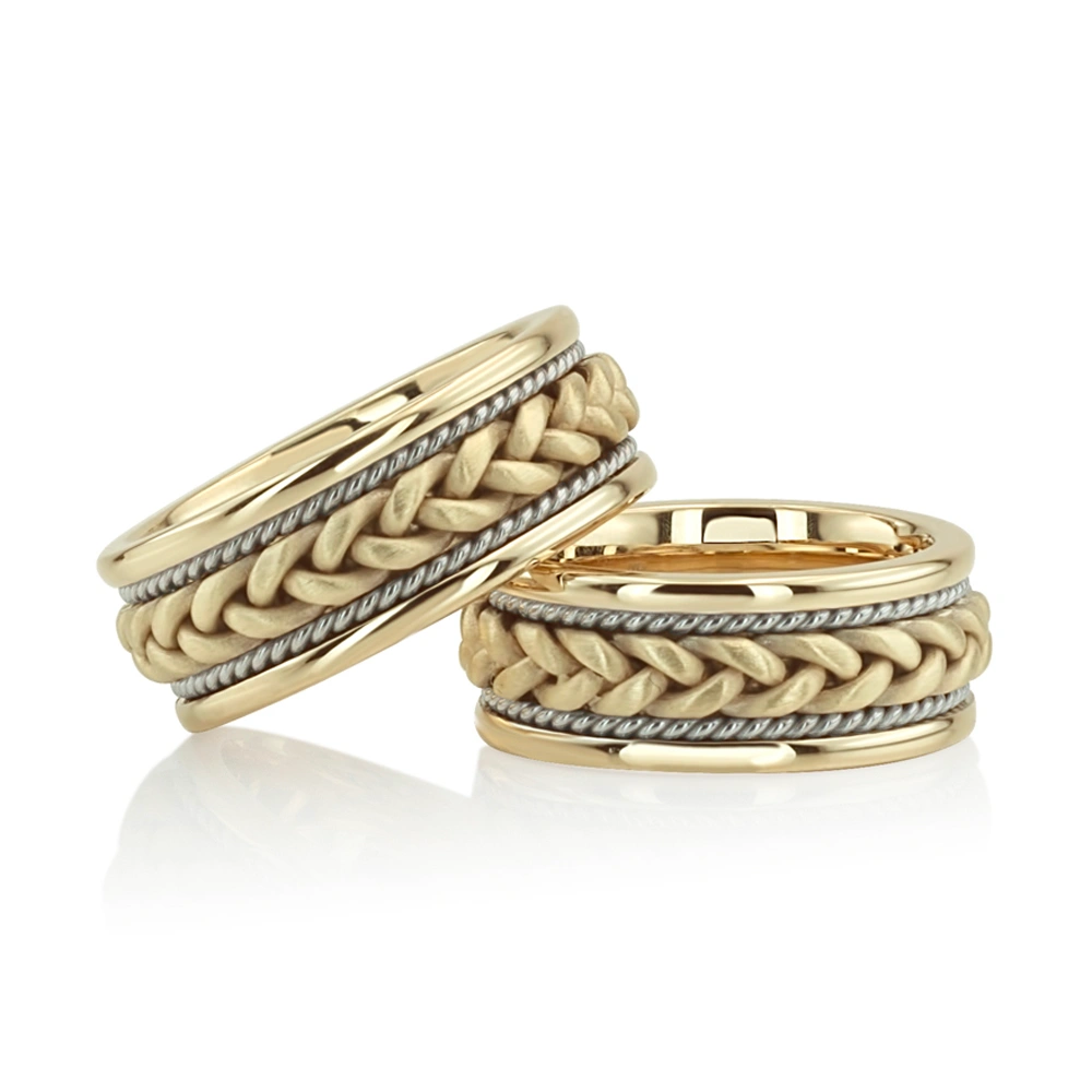 Braided Handmade Unisex Wedding Bands - view 2