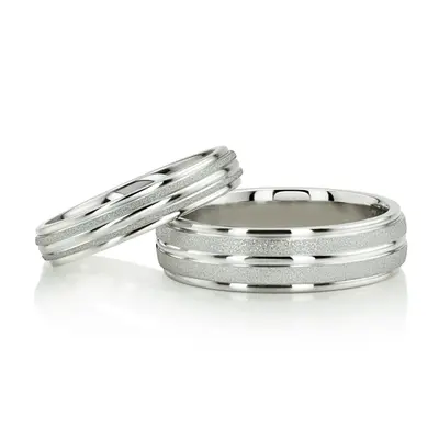 Fine Brush Finish Basic Designer Wedding Ring  - view 11 of 12