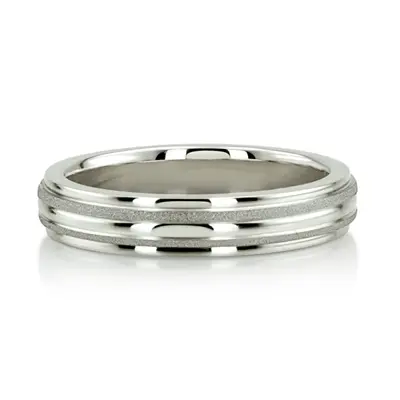 Fine Brush Finish Basic Designer Wedding Ring  - view 12 of 12