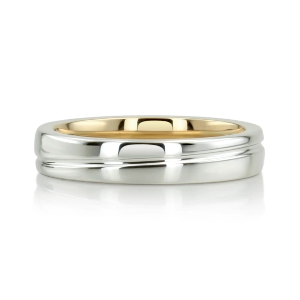 Color Duo Contemporary Wedding Band - view 2