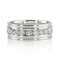 Channel Set Diamond Wedding Band 0.99 ct.tw thumbnail 6