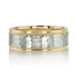 Traditional Hammer Basic Carved Wedding Ring   thumbnail 6