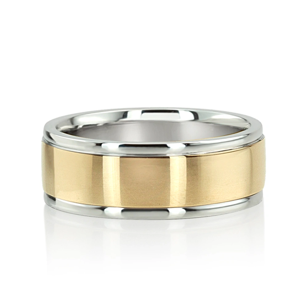 Two-Tone Basic Design Heavy Wedding Band  - view 1