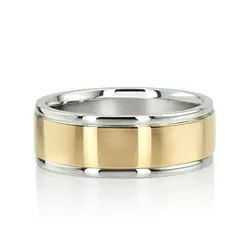 Two-Tone Basic Design Heavy Wedding Band  thumbnail 1