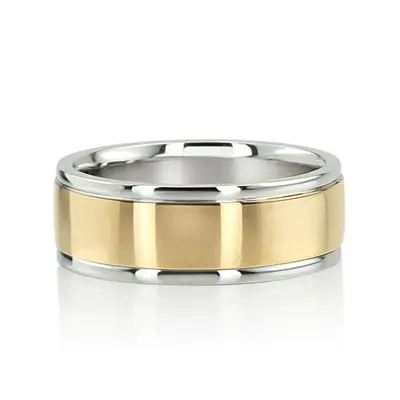 Two-Tone Basic Design Heavy Wedding Band  - view 5 of 5