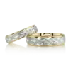 Attractive Angled Cut Diamond Cut Wedding Ring Set thumbnail 3