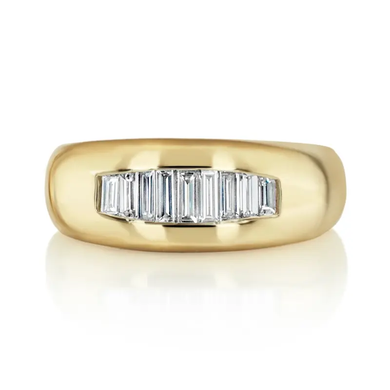 14K white gold 0.61 ct. tw. Baguette Channel Set Diamond Men's Ring - alternate view 2