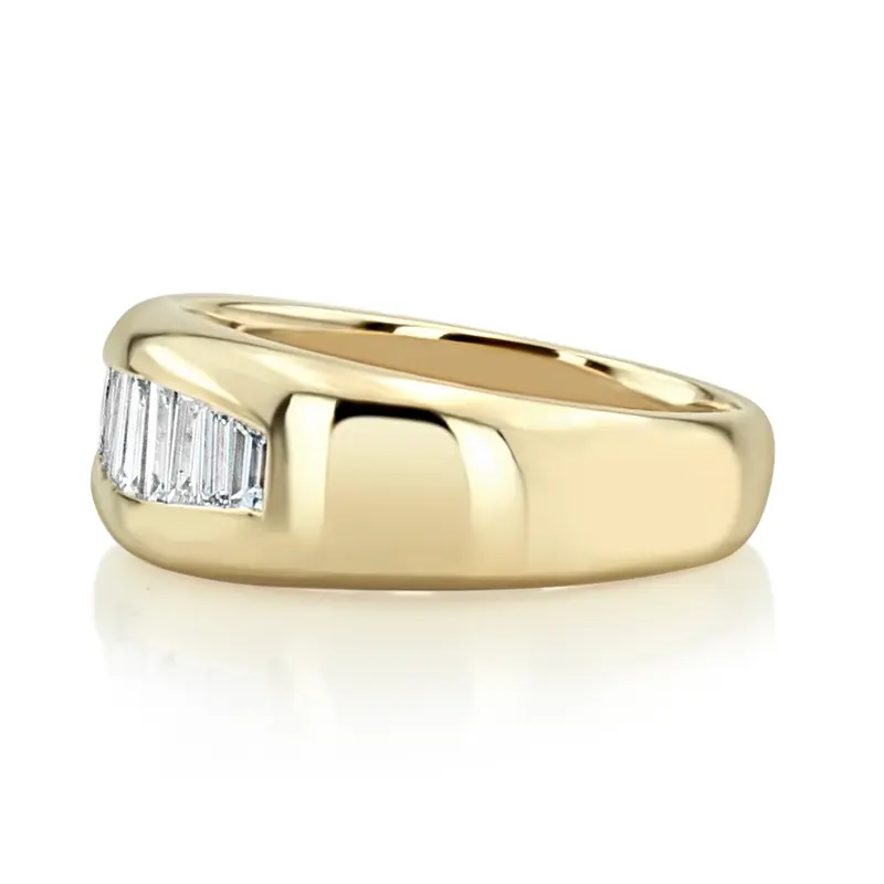 14K white gold 0.61 ct. tw. Baguette Channel Set Diamond Men's Ring - alternate view 3