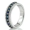 Diamond Cut Sapphire and Brilliant Diamond Anniversary Band (1/2 ct. tw.) thumbnail 3