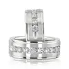 Step Edge Channel Diamond Wedding Band Set thumbnail 1