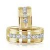 Step Edge Channel Diamond Wedding Band Set thumbnail 2