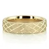 Diagonal Grooved Sandblasted Fancy Carved Wedding Ring  thumbnail 1
