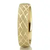Diagonal Grooved Sandblasted Fancy Carved Wedding Ring  thumbnail 2