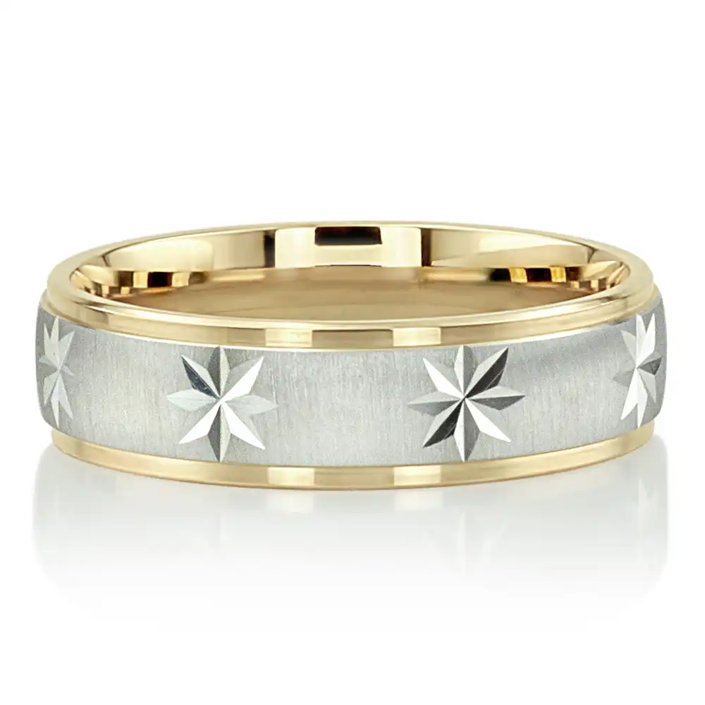 Step Edge Cross-satin Basic Design Wedding Ring - view 5