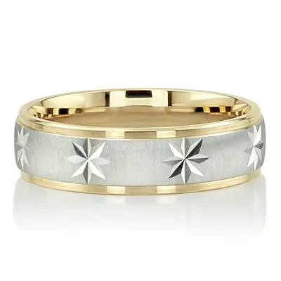 Step Edge Cross-satin Basic Design Wedding Ring - view 5 of 11