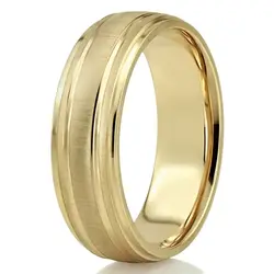 Chic Brushed Basic Carved Wedding Ring thumbnail 7