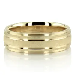 Chic Brushed Basic Carved Wedding Ring thumbnail 1