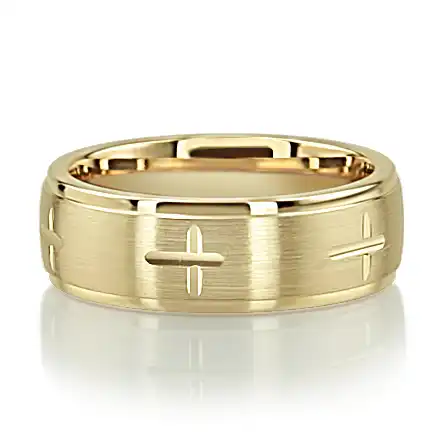 Exquisite Cross Carved Design Wedding Ring  - view 5