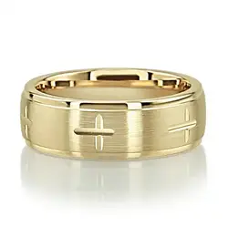 Exquisite Cross Carved Design Wedding Ring  thumbnail 5
