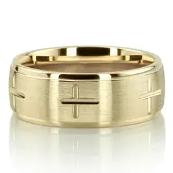 Exquisite Cross Carved Design Wedding Ring  thumbnail 7