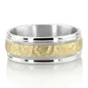 Benchmark Two-Toned 8mm Comfort-Fit Hammer Finish Design Band thumbnail 2