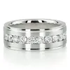 Step Edge Channel Diamond Wedding Ring thumbnail 1