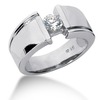 1.00 ct Bar Set Solitaire Diamond Men's Ring