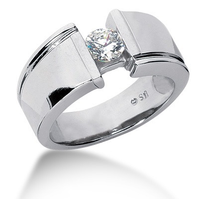 1.00 ct Bar Set Solitaire Diamond Men's Ring thumbnail 1