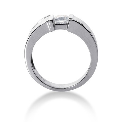 1.00 ct Bar Set Solitaire Diamond Men's Ring - view 2