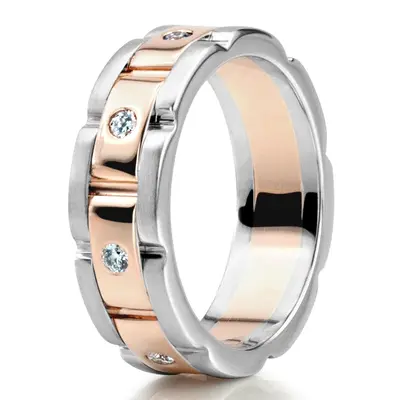 Rolex Style 6.5mm Diamond Wedding Band - view 4 of 5