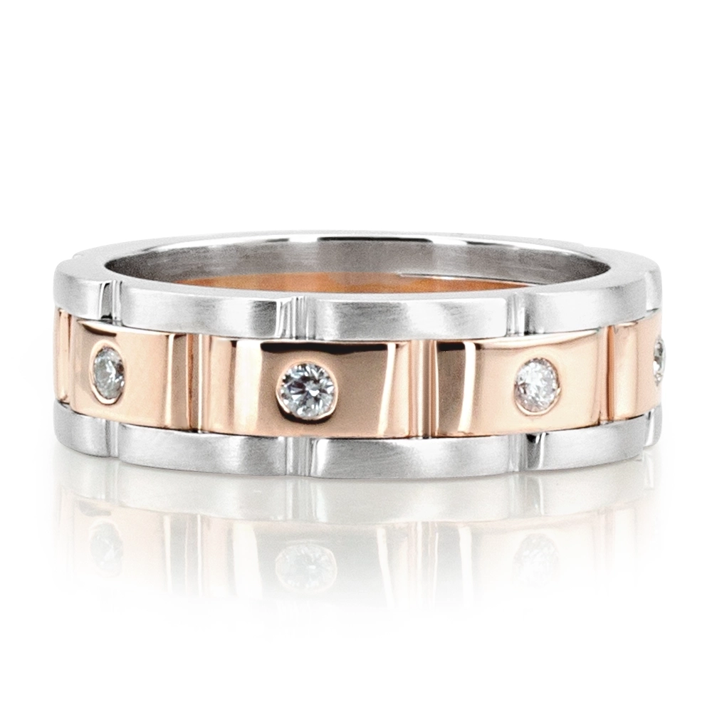 Rolex Style 6.5mm Diamond Wedding Band - view 5