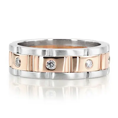 Rolex Style 6.5mm Diamond Wedding Band - view 5 of 5