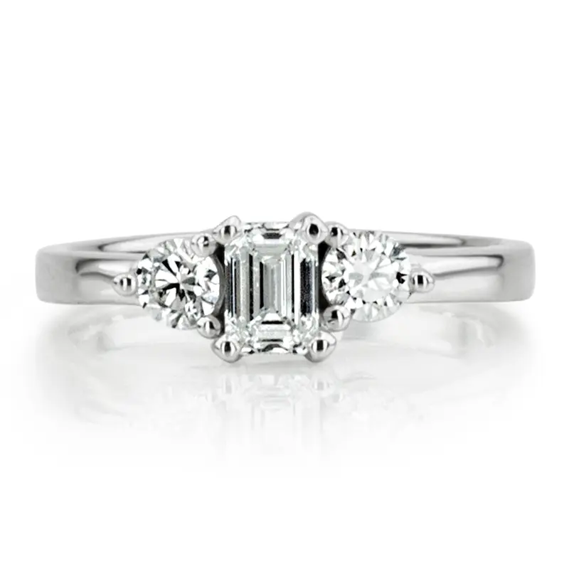 18K white gold Three Stone Prong Set Diamond Engagement Ring (0.30 ct. tw.) - alternate view 3