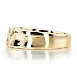 0.15 ct. Round Cut Three Stone Diamond Men Band thumbnail 5