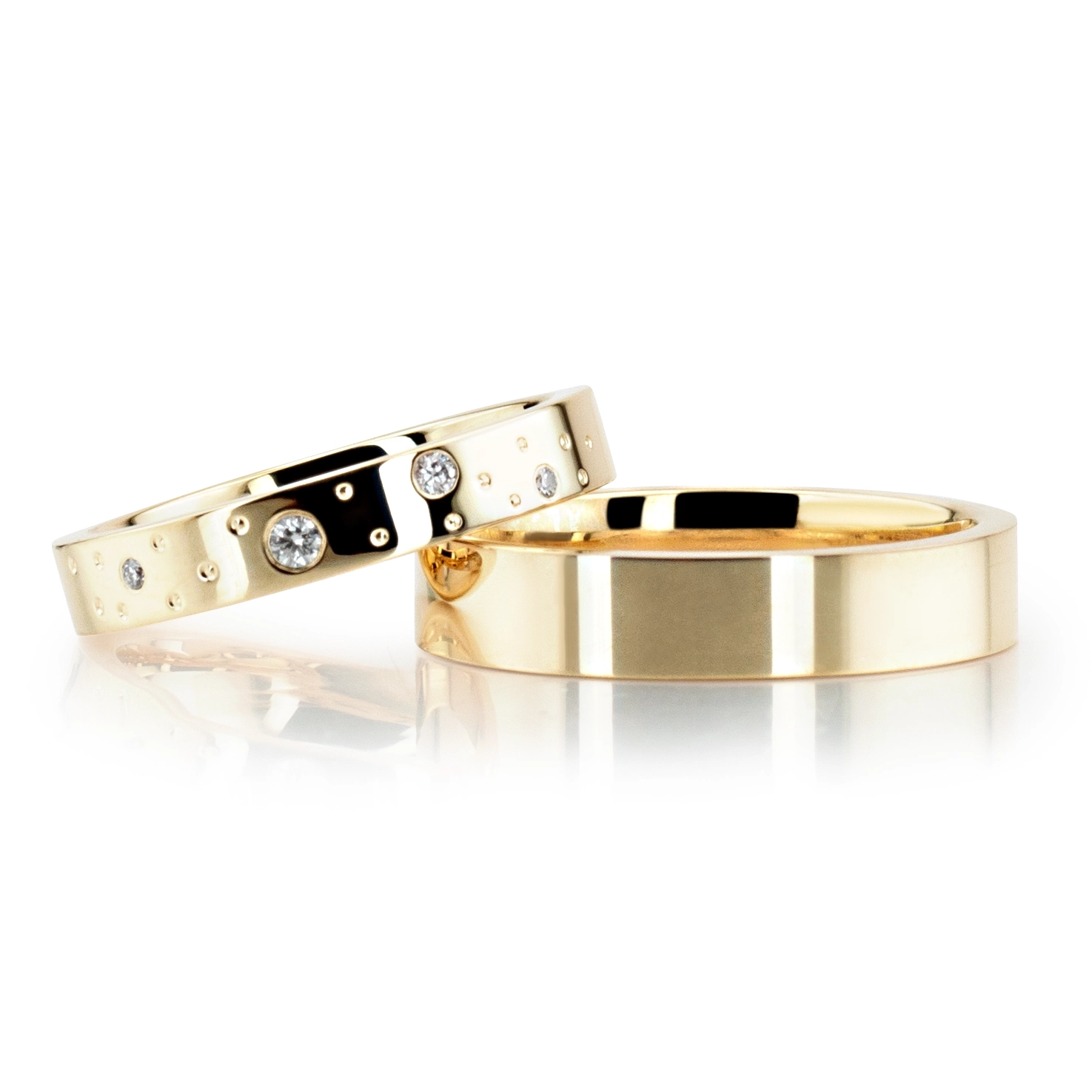 Starstruck Designer Flat Comfort Fit Wedding Band Set - view 1